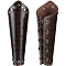 GORGECRAFT 2PCS Leather Arm Guards Medieval Leather Archery Bracers Rivet Lizard Grain PU Leather Gauntlet Wristband Adjustable Arm Armor Cuff for Halloween Cosplay Knight Costumes, Coconut Brown