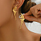 Exaggerated Stainless Steel Stud Earrings for Women, Party Vacation Accessories, Butterfly, show in picture