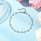 304 Stainless Steel Hollow Heart Link Chain Anklets for Women, Non-Tarnish, Stainless Steel Color, 9-1/8 inch(23.2cm)