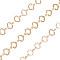 Handmade Brass Link Chains, Soldered, with Spool, Heart, Real 18K Gold Plated, 6x3.5x0.3mm, about 32.8 Feet(10m)/roll