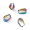 Ion Plating(IP) 304 Stainless Steel Snap on Bails, Rainbow Color, 7x4x3mm, Inner: 6x3mm