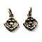 Brass Pendants, Cadmium Free & Lead Free, Rhombus, Antique Bronze, 16x10x2.3mm, Hole: 4.3mm