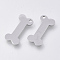 Tarnish Resistant 201 Stainless Steel Pendants, Laser Cut Pendants, Bone Shape, Stainless Steel Color, 17x9x1mm, Hole: 1.4mm