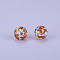 Printed Round Silicone Focal Beads, Colorful, 15x15mm, Hole: 2mm