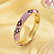 Enamel Flower Bangle, Real 18K Gold Plated Zinc Alloy Hinged Bangle, Lilac, Inner Diameter: 2-3/8 inch(6cm)