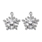 Brass Glass Charms, Christmas Snowflake, Real Platinum Plated, 13x12x3mm, Hole: 1mm