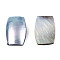 Natural Turbo Cornulus/Top Shells Cabochons, with Acrylic and Black Lip Shell, Dyed, Rectangle, Sky Blue, 18x12.5x4~5mm