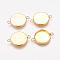 Flat Round Brass Bezel Cabochon Connector Settings, Plain Edge Bezel Cups, Lead Free & Cadmium Free, Golden, Tray: 14mm, 21.5x16x2.5mm, Hole: 1.5mm