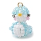 Seed Beads Beaded Charms, with 304 Stainless Steel Loops, Bird Pendants, Light Sky Blue, 21.5x13x14mm, Hole: 2mm