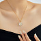 Simple Style Brass Clear Cubic Zirconia Evil Eye Virgin Mary Pendant Necklaces for Daily Wear, Golden, 15.75 inch(40cm)
