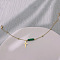 Synthetic Malachite Charm Bracelet, Golden, Star