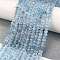 Natural Aquamarine Beads Strands, Faceted, Rondelle, Grade A, 4x3mm, Hole: 0.7mm, about 128pcs/strand, 15.16 inch(38.5cm)