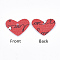 PU Leather Pendants, Heart, For Valentine's Day Jewelry Making, Red, 19.5x25.5x1.5mm, Hole: 1.5mm