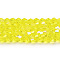 Transparent Electroplate Glass Beads Strands, AB Color Plated, Faceted, Bicone, Yellow, 4x4mm, Hole: 0.8mm, about 80~85pcs/strand, 30~32cm