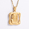 Vintage European Religious Jesus Stainless Steel Pendant Necklaces, Golden