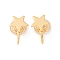 Brass Ear Cuff Findings, with Loop, Long-Lasting Plated, Nickel Free, Real 18K Gold Plated, 15x9mm, Hole: 1.2mm, Star: 11.5x10mm