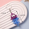 PVC Plastic Keychain, Ocean Theme, Jellyfish, Royal Blue, Pendant: 6.4x3.4cm