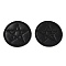 Computerized Embroidery Imitation Leather Self Adhesive Patches, Stick On Patch, Costume Accessories, Appliques, Flat Round with Star, Black, 42x1.5mm
