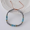 Hip Hop Style Synthetic Turquoise Braided Bracelets, Adjustable Electroplated Synthetic Non-Magnetic Hematite Beaded Bracelets for Men,