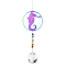 Stainless Steel with Glass Beaded Hanging Pendant Decorations, Suncatchers for Party Window, Wall Display Decorations, Sea Horse, 280x55mm