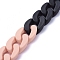 Handmade Opaque Spray Painted Acrylic Curb Chains, Cuban Link Chains, for Jewelry Making, PeachPuff, Link: 29.5x20.5x6mm, 39.37 inch(1m)/strand