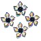 Rainbow Color Alloy Big Pendants, Cadmium Free & Nickel Free & Lead Free, Flower, 54x51x10.5mm, Hole: 2.5mm
