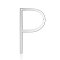 Tarnish Resistant 201 Stainless Steel Links connectors, Letter, Stainless Steel Color, Letter.P, 37x22x1mm, Hole: 1mm