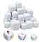 3 Style Acrylic Blank Dice, Cube, for Board Games, Craft, Fun, Teaching, White, 16~25x16~25x16~25mm, 30pcs/bag