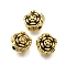 Rack Plating Flower Brass Beads, Lead Free & Cadmium Free, Long-Lasting Plated, Real 18K Gold Plated, 7x6x5mm, Hole: 1mm