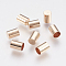 Brass Cord End Caps, Column, Light Gold, 7x5mm, Hole: 4mm
