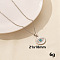 Stylish Stainless Steel Rhinestones Flat Round with Evil Eye Pendant Necklace, Hip-hop Street Fashion