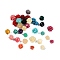 Synthetic Coral Carved Beads, Dyed, Flower, Half Drilled, Mixed Color, 8x8mm, Hole: 1.4mm