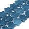 Natural White Jade Beads Strands, Dyed, Star, Steel Blue, 12x12x4~5mm, Hole: 1mm, about 20pcs/strand, 8.26 inch