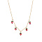 Stainless Steel Bib Necklaces, Strawberry, Golden, 17.72 inch(45cm)