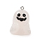 Halloween Theme Luminous Resin Pendants, Glow in the Dark, Ghost, 31.5x24.5x22mm, Hole: 2mm