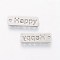 5Pcs 304 Stainless Steel Pendants, Inspirational Message Pendants, Rectangle with Word Happy, Stainless Steel Color, 17x6x1mm, Hole: 1.5mm