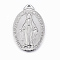 Non-Tarnish 304 Stainless Steel Pendants, Oval with Virgin Mary, Stainless Steel Color, 31.5x21x3mm, Hole: 2mm