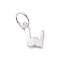 925 Sterling Silver Letter Charms, with Jump Rings and 925 Stamp, Silver Color Plated, Letter W, 8x7.5x0.8mm, Hole: 4mm