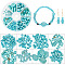 arricraft 185 Pcs Synthetic Turquoise Stone Beads, 8 Styles Blue Howlite Gemstone Beads Oval Column Round Loose Beads Slice Beads Spacer Beads for DIY Jewelry Making Craft