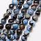 Natural Fire Crackle Agate Bead Strands, Round, Grade A, Faceted, Dyed & Heated, Light Sky Blue, 10mm, Hole: 1mm, about 37pcs/strand, 15 inch