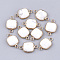 Natural Howlite Links connectors, with Brass Findings, Square, Golden, 21x13x5~5.5mm, Hole: 2.5mm
