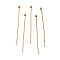 Brass Ball Head Pins, Lead Free & Cadmium Free, Real 24K Gold Plated, 25x0.6mm, Head: 1.5mm