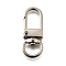 Alloy Swivel Clasps, with Lobster Claw Clasps, Platinum, 32x13x5mm