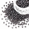 8/0 Opaque Glass Seed Beads, Opaque Colours Seep, Round Hole, Flat Round with Stripe Pattern, Coconut Brown, 3~3.5x2~2.5mm, Hole: 1mm, about 450g/Pound