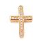 Brass Micro Pave Cubic Zirconia Charms, Latin Cross, Golden, 15x10x2mm, Hole: 1mm
