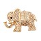 Zinc Alloy Pendants, with Rhinestone, Elephant, Light Colorado Topaz, 38.5x55.5x9mm, Hole: 2mm