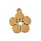 304 Stainless Steel Charms, Flower, Golden, 12x10.5x1mm, Hole: 1.2mm