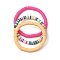 3Pcs 3 Colors Polymer Clay Disc Beaded Stretch Bracelet Sets, Stackable Bracelets for Women, Mixed Color, Inner Diameter: 2-1/2 inch(6.2cm), 6mm, 1pc/color