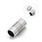 Tarnish Resistant Smooth 304 Stainless Steel Column Magnetic Clasps with Glue-in Ends, Stainless Steel Color, 21x10mm, Hole: 8mm