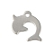 Non-Tarnish 201 Stainless Steel Pendants, Dolphin Charm, Stainless Steel Color, 18x12x1mm, Hole: 1.8mm